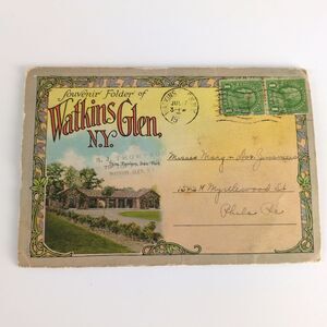 Souvenir Folder of Watkins Glen New York 1920s Fold-Out Postcards Caverns Park